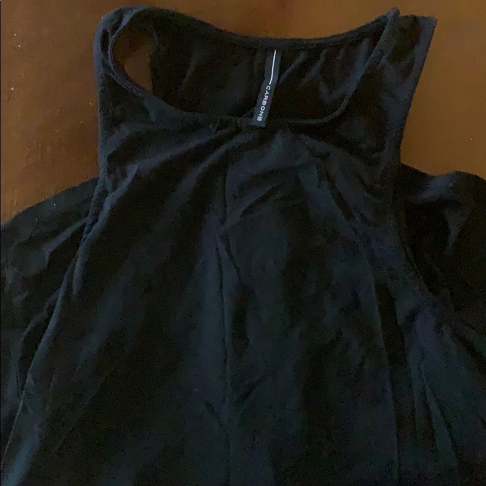 Carbon38 black tie back workout tank